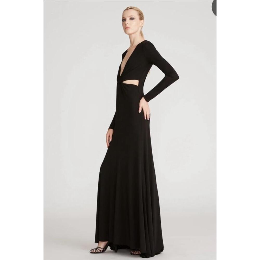 Twist Cutout Gown Vintage y2k Formal Evening maxi dress S wedding long sleeve